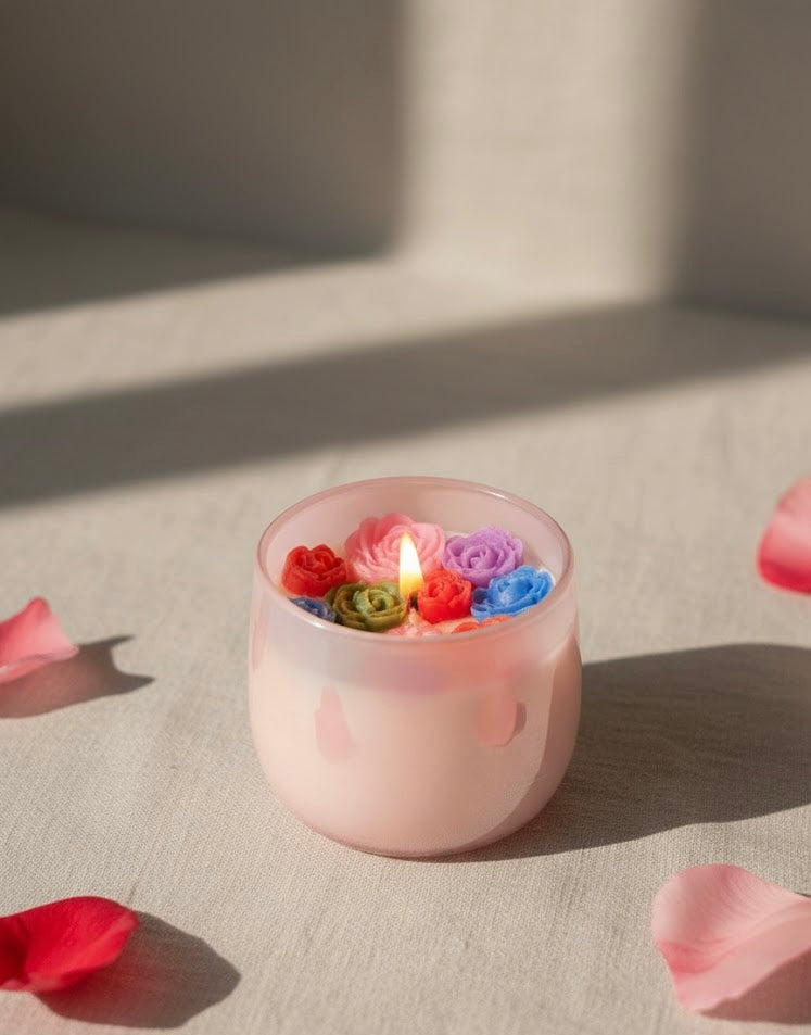 Floral jar candle