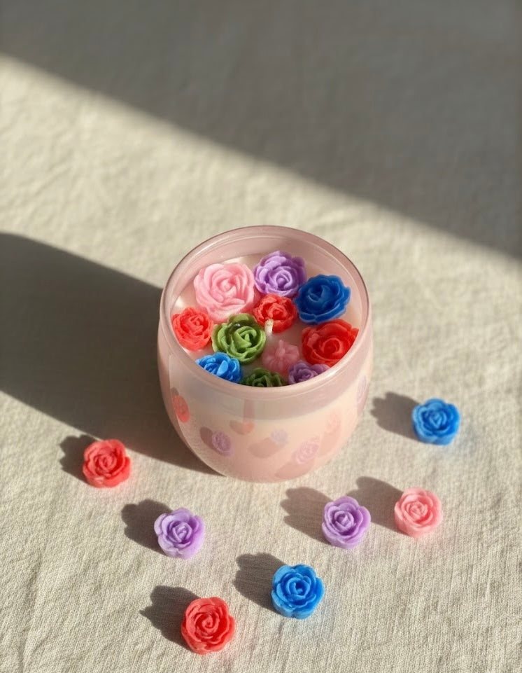 Floral jar candle