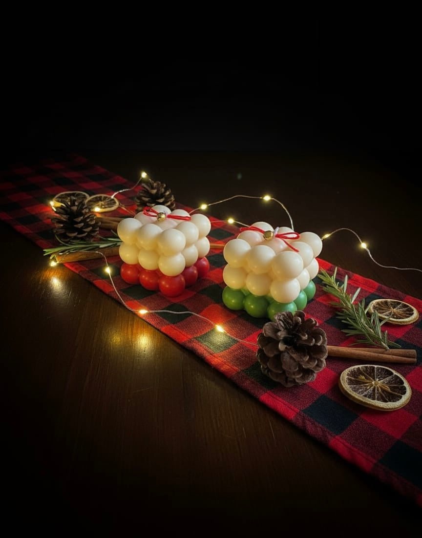 Christmas Bubble Candle